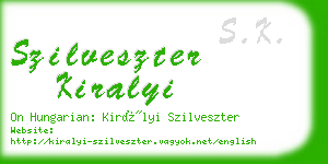 szilveszter kiralyi business card